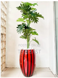 artificial paw paw plant with red pot 2
